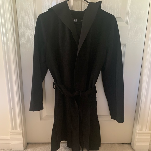 ZARA BACK FAUX SUEDE COAT WITH HOOD - Picture 6 of 10